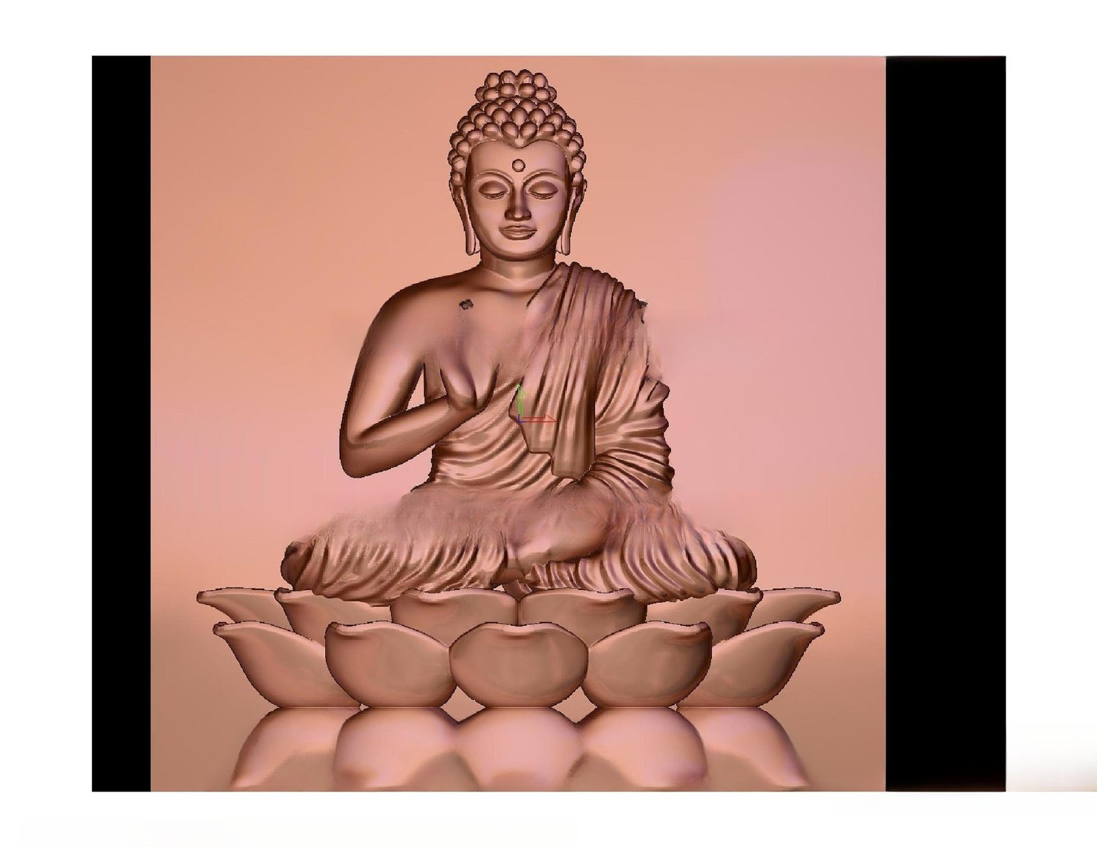 Gods GN - 9 Lord Buddha Meditative Lotus Relief 3D Model