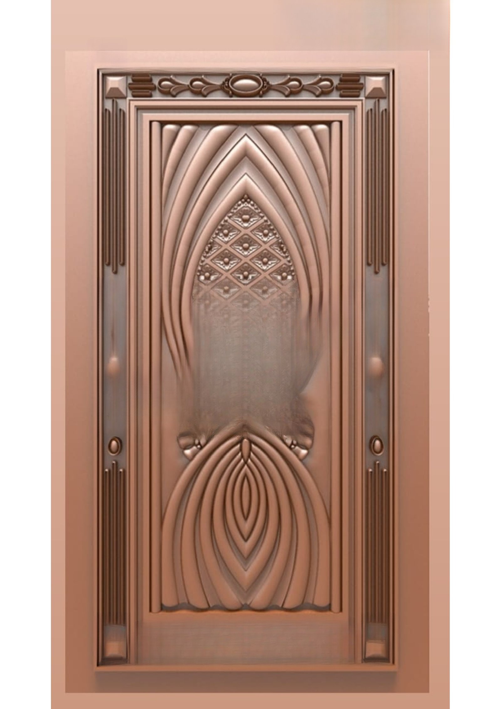 Doors B - B-29 Elegant Modern Arch Relief Carved Door 3D Model