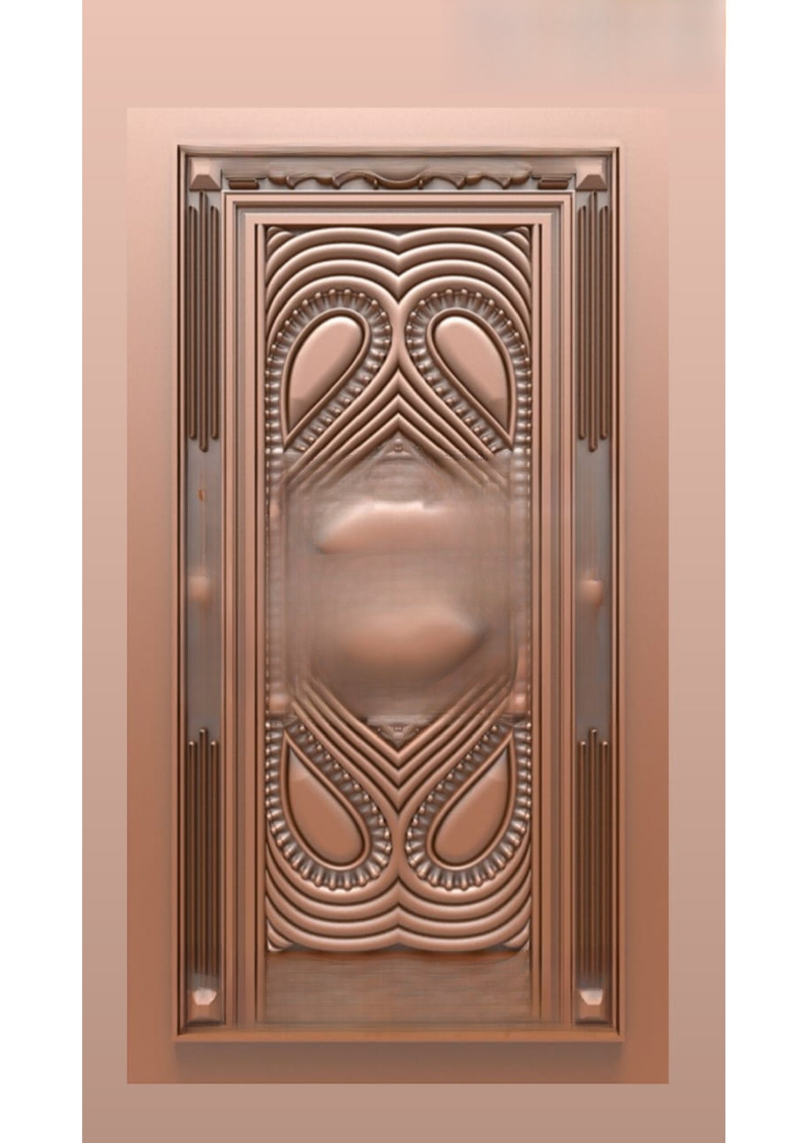 Doors B - B-32 Elegant Geometric Paisley Relief Carved Door Design