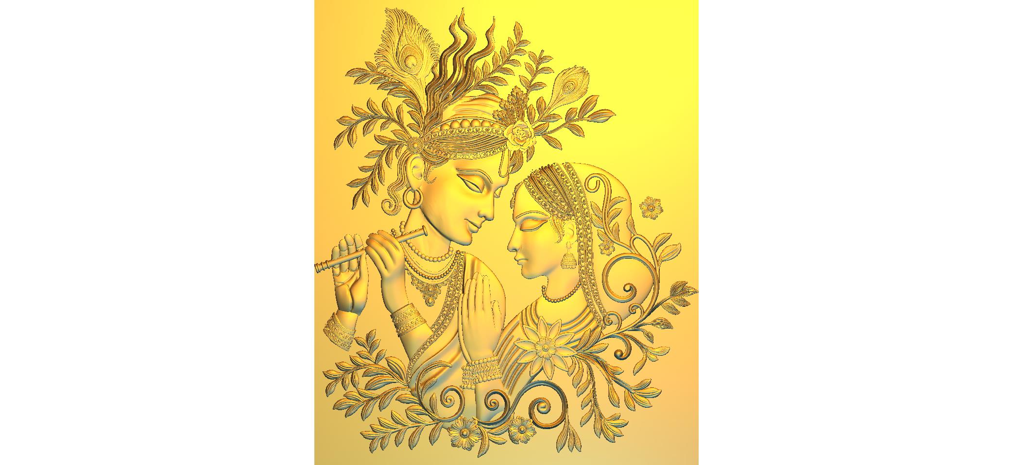 Radha Krishna CNC Designer RLF File | 3D CNC Carving Design
