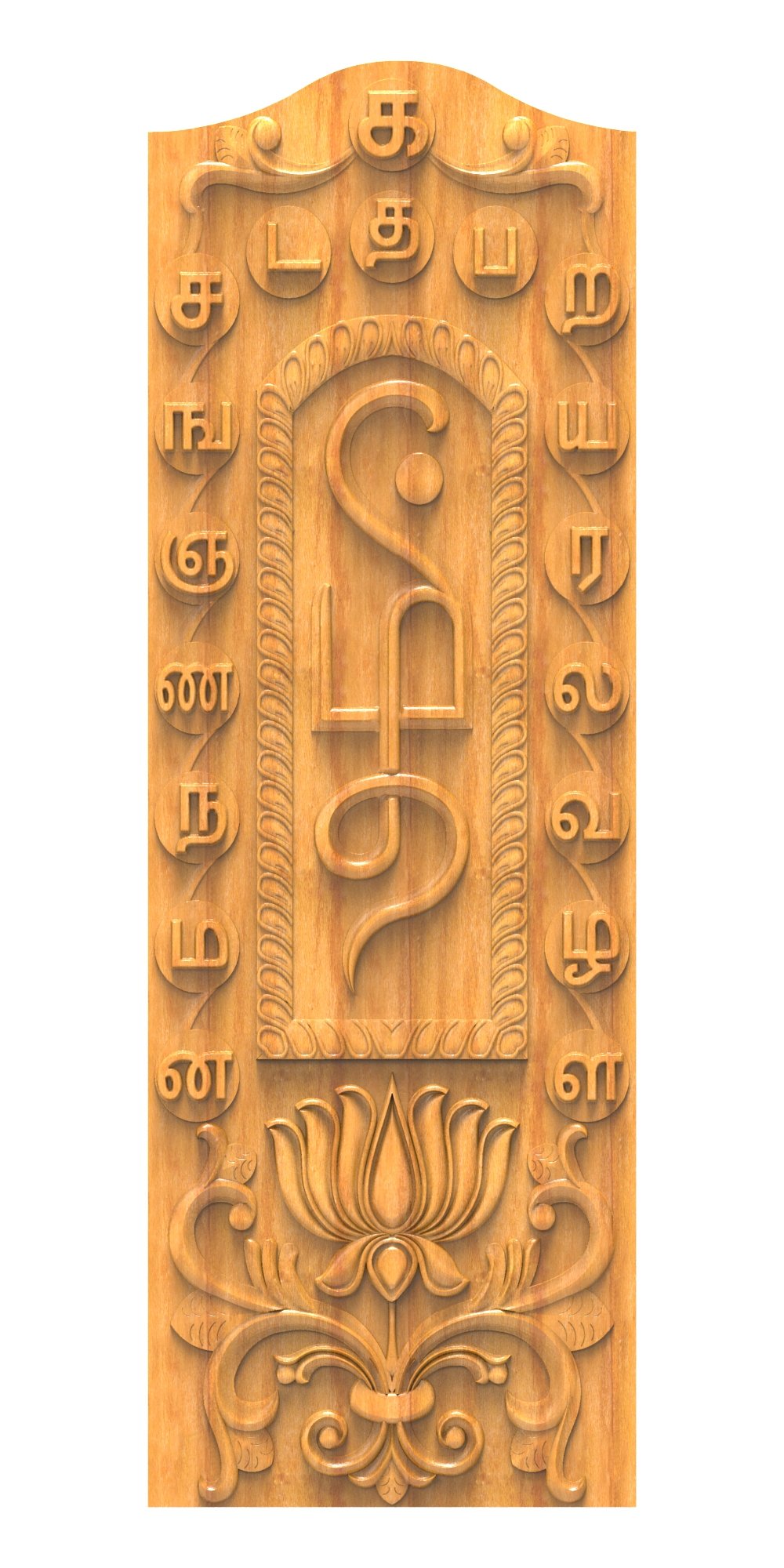 JK DOOR BEST COLLECTION - 14 Tamil Alphabet Heritage 3D Relief Door Design