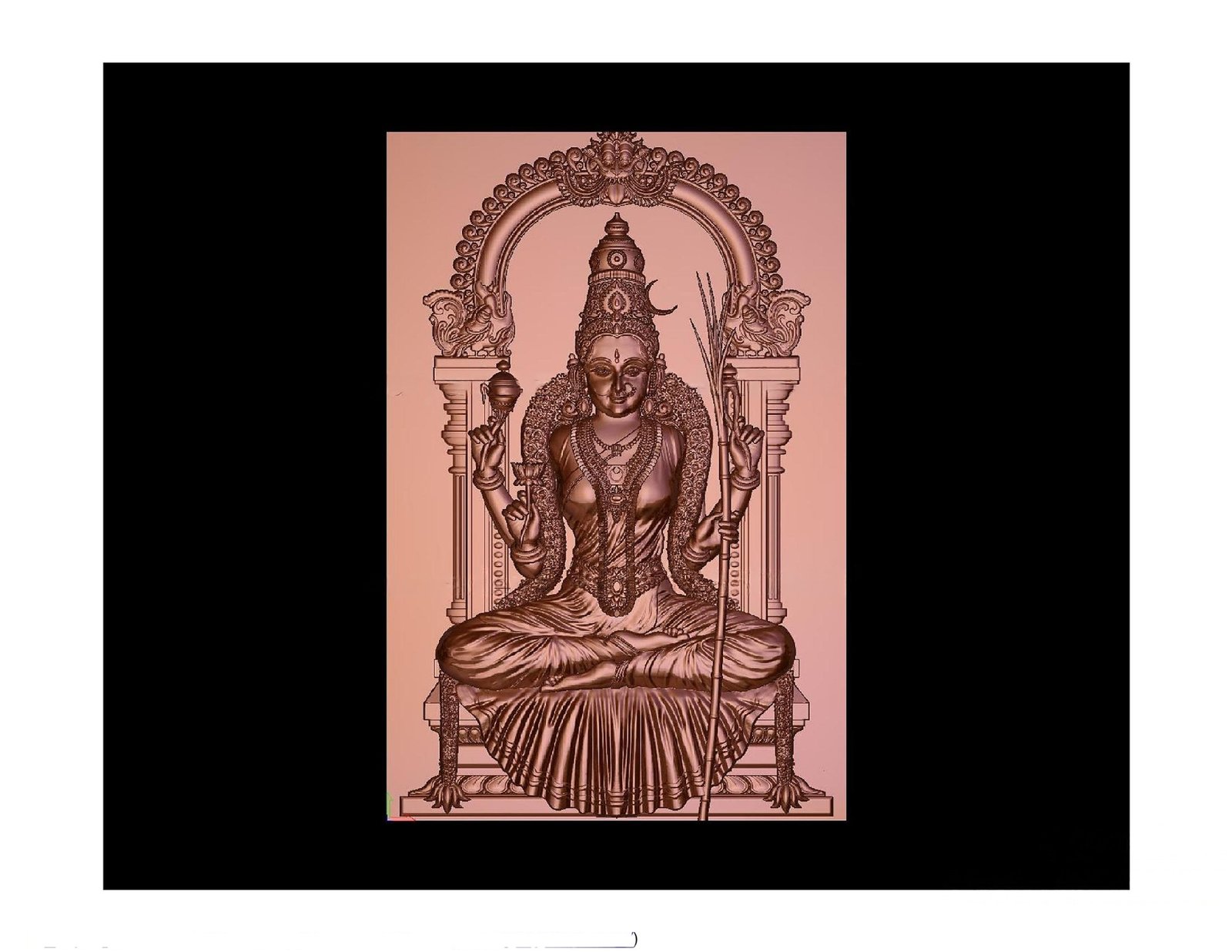 Gods GN - 14 Goddess Divine Grace 3D Relief Carving Model