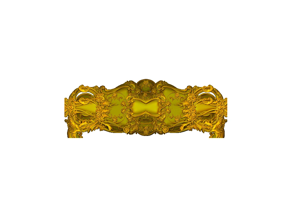 CD - 59 Ornate Baroque Style Bed Headboard 3D Carving Model