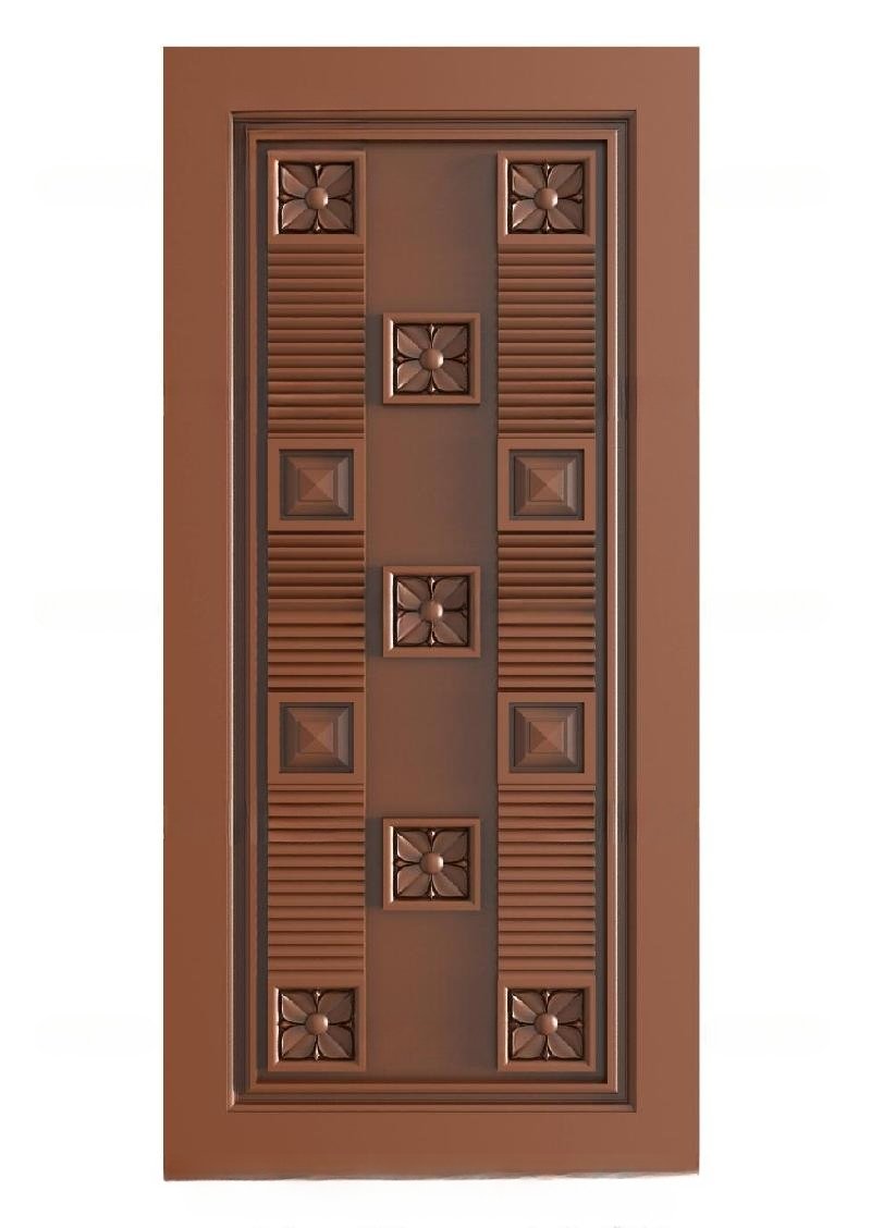 TRENDY DOORS - 81 Modern Geometric Floral Panel Carved Door 3D Model