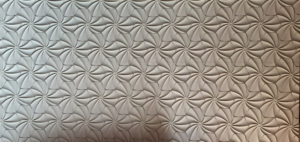 3D Wall Pannel - D-26 Geometric Swirl Floral Relief Carving Design