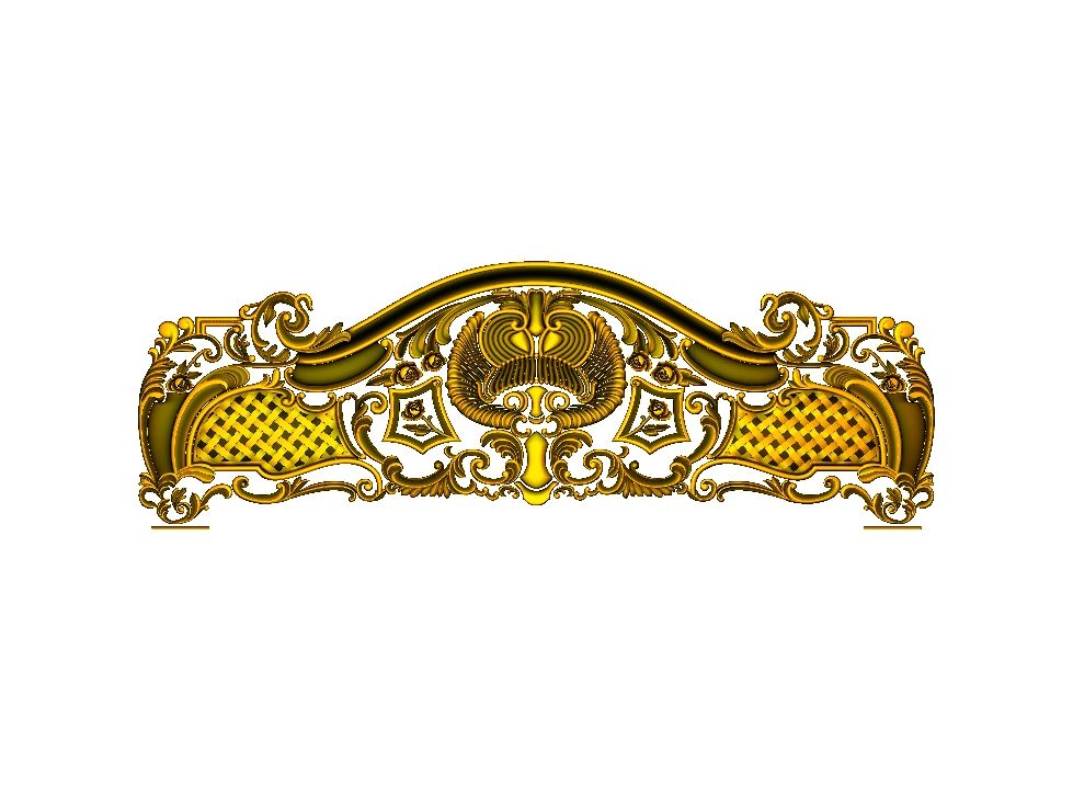 CD - 53 Royal Baroque Archway Decorative Furniture Crest 3D Model
