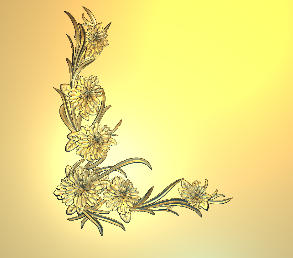Corner Design - 3-CORNER Floral Elegance Decorative Relief Carving