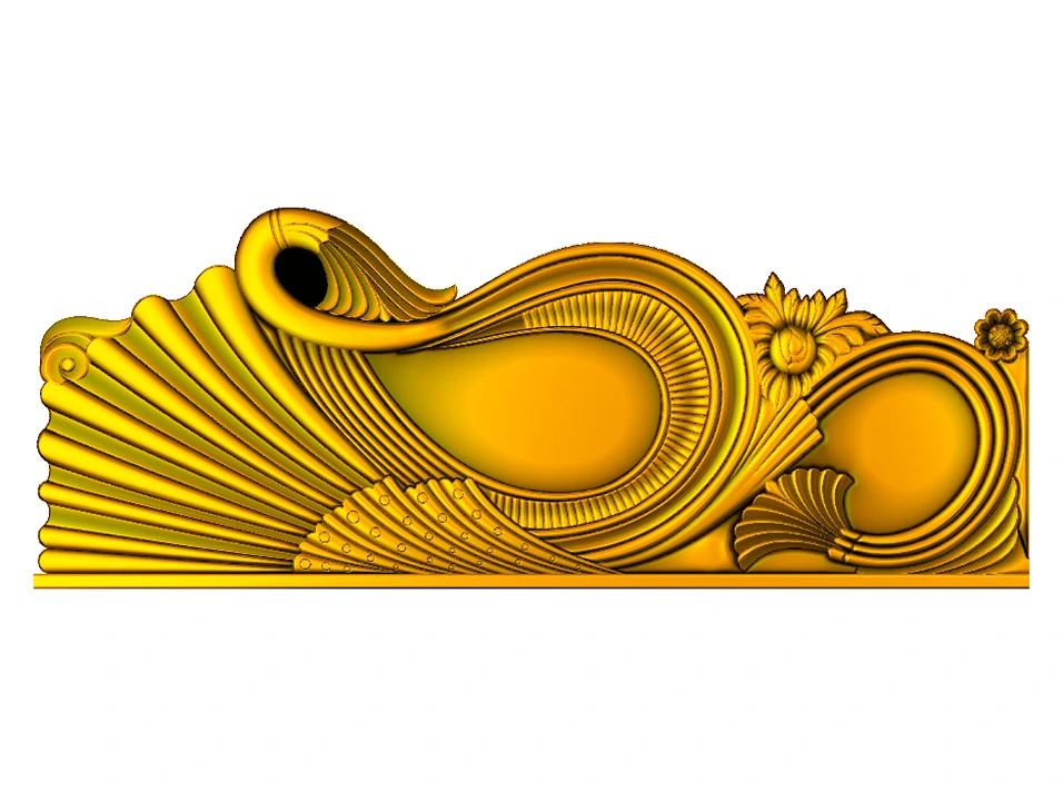 CD - 26 Decorative Swirl Floral Relief Panel 3D Model