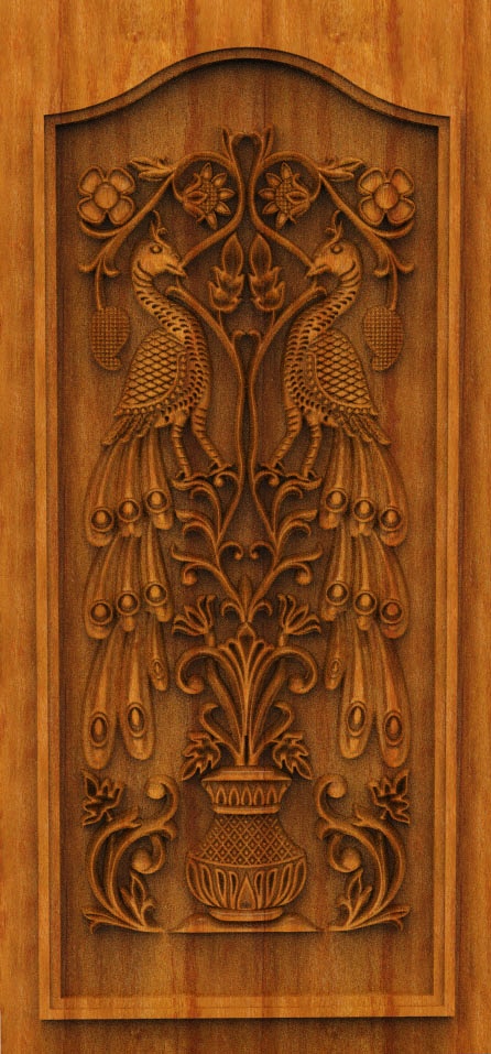 Signature Carved Door CNC Designer RLF File | Luxury 3D Wood Design