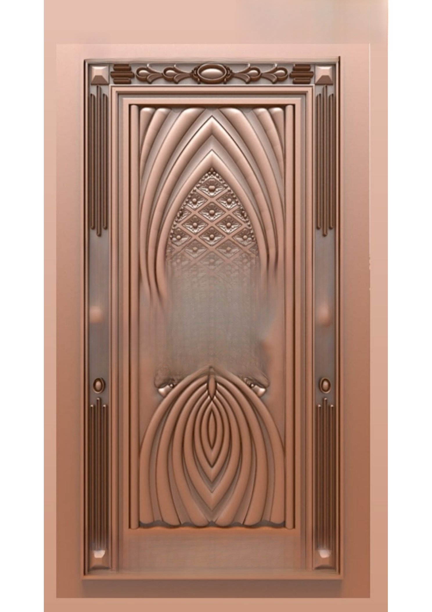 Doors - B-04 Modern Abstract Geometric Arched Relief 3D Model