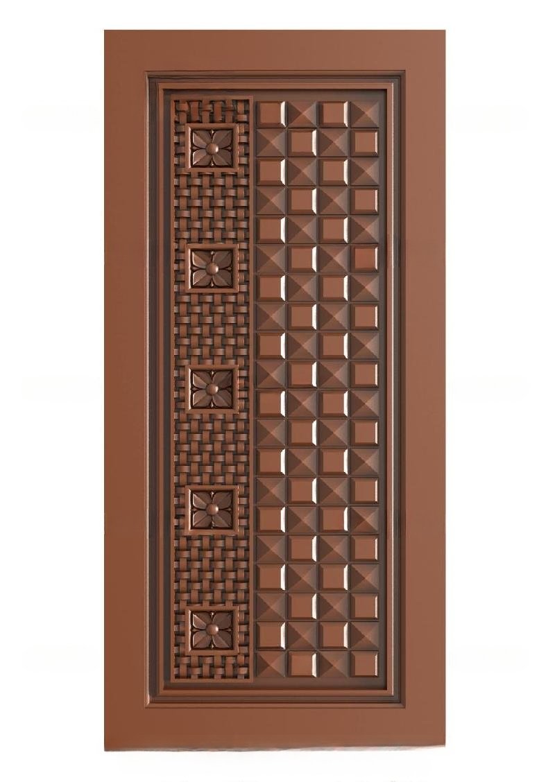 TRENDY DOORS - 52 Modern Geometric Lattice Relief Carving 3D Door Model