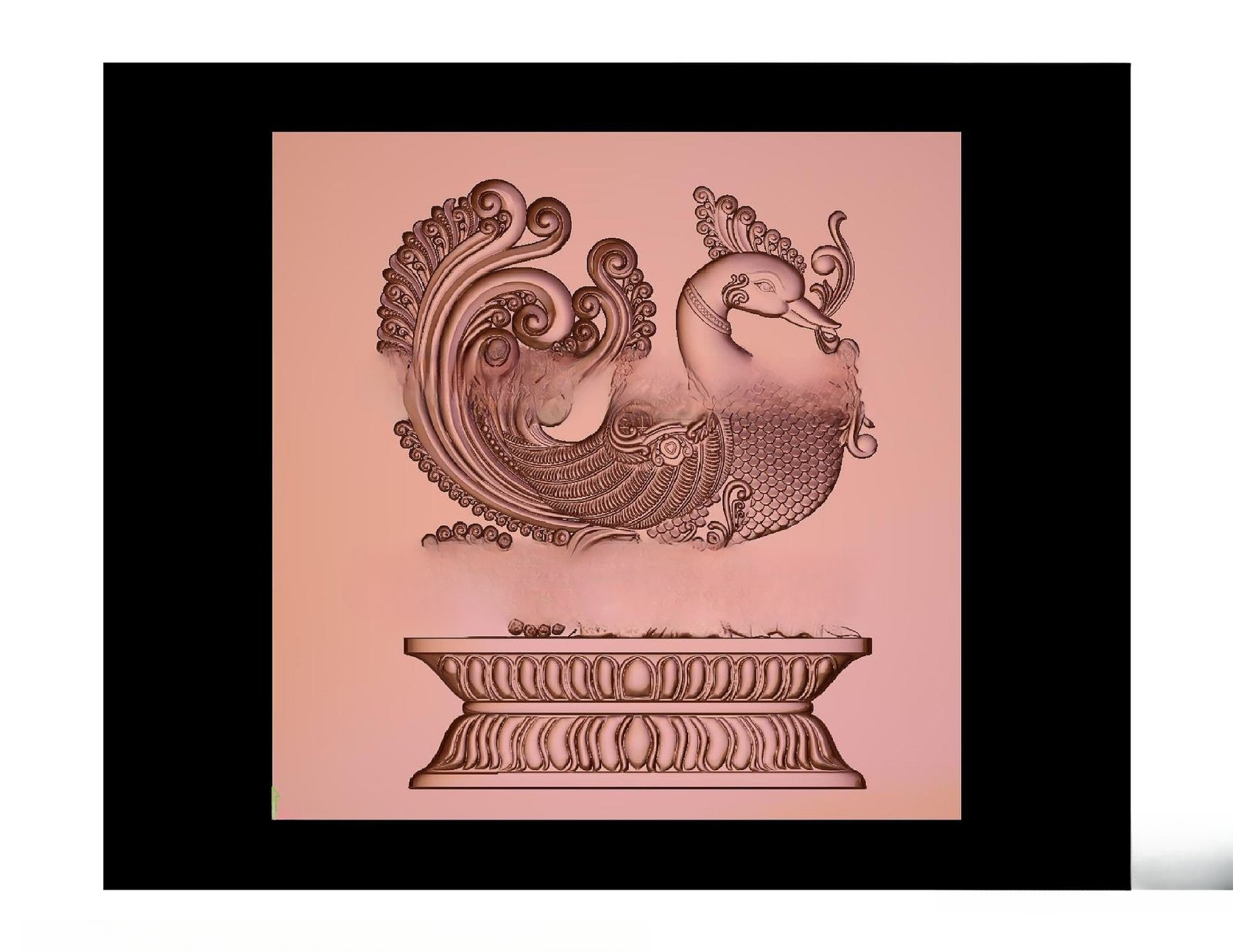 Gods GN - 7 Traditional Hamsa Bird Carving 3D Relief Design