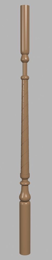 routery Pillar 3d - 17 Classic Spiral Fluted Architectural Column
