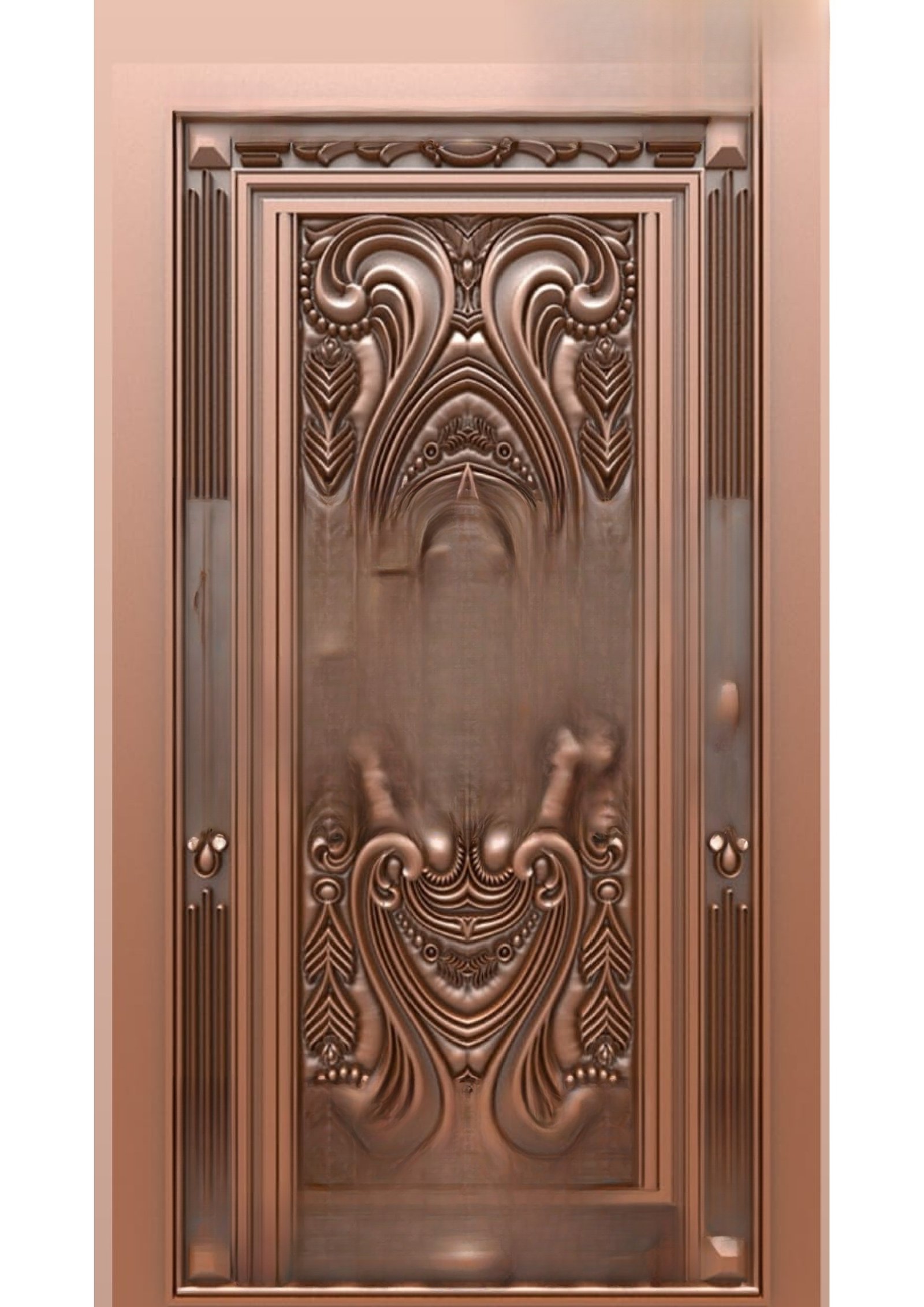 Doors B - B-35 Ornate Victorian Elegance Carved Door 3D Model