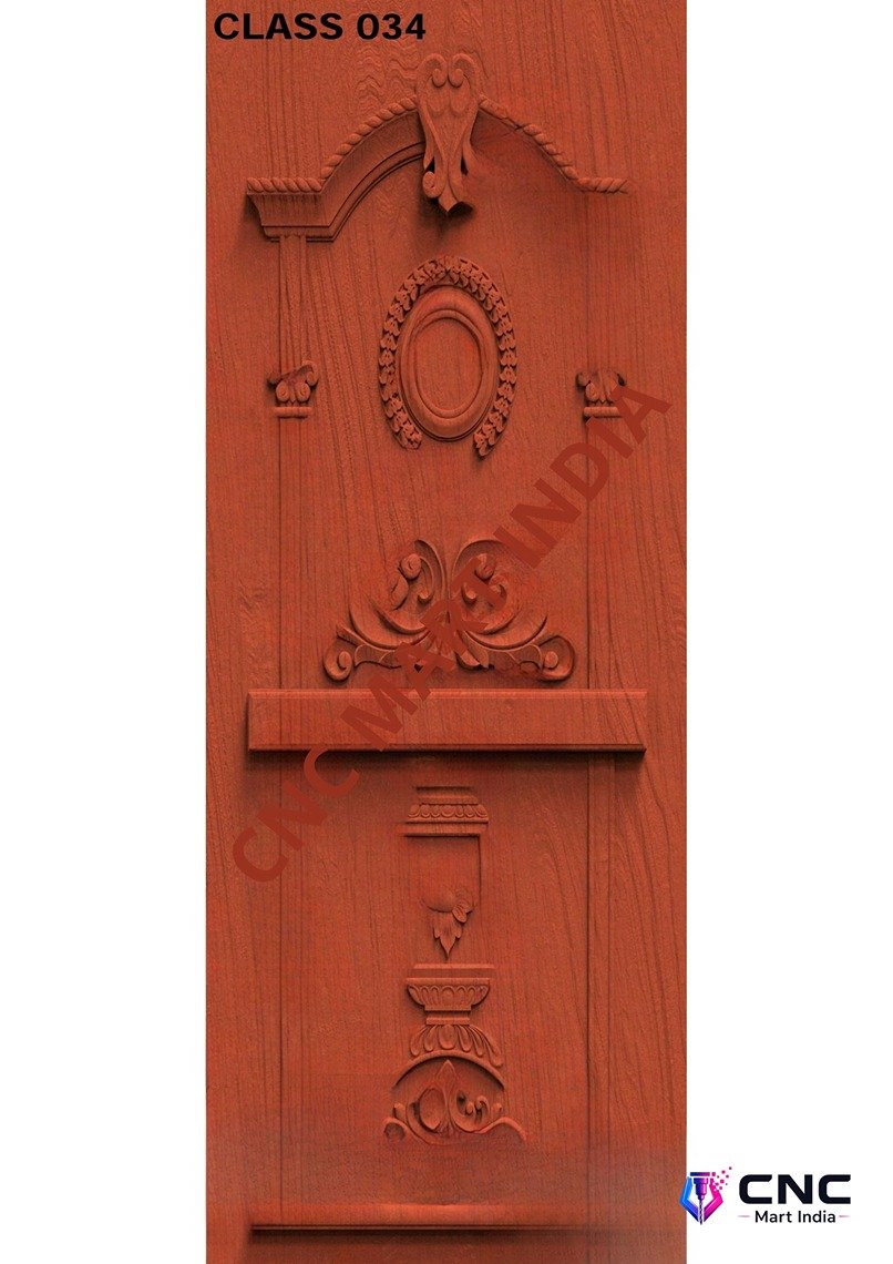dorr854 - MODEL-34 Classic Ornamental Wood Carving Door 3D Model