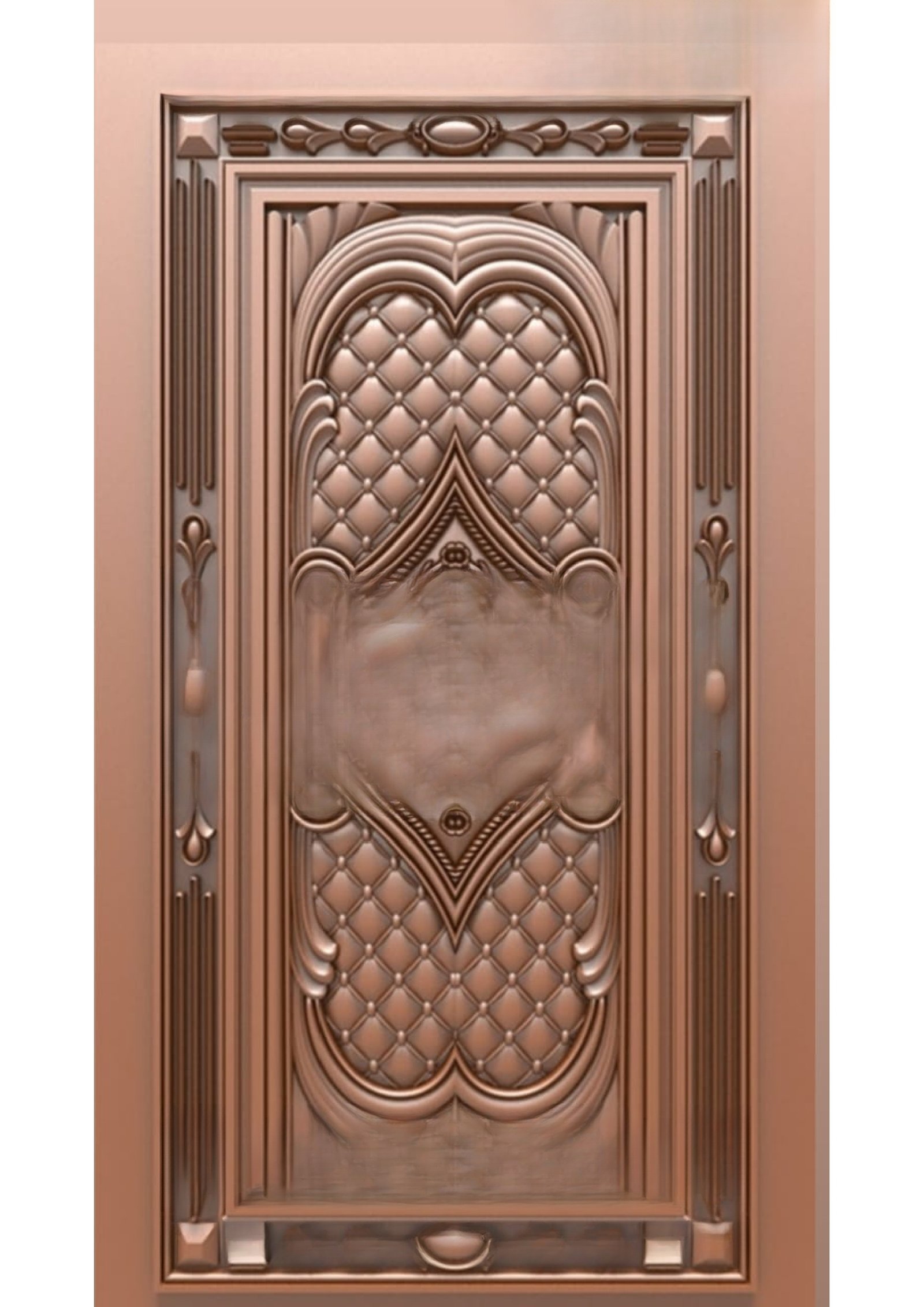 Doors B - B-46 Luxury Quilted Texture Classical Entrance Door 3D Model