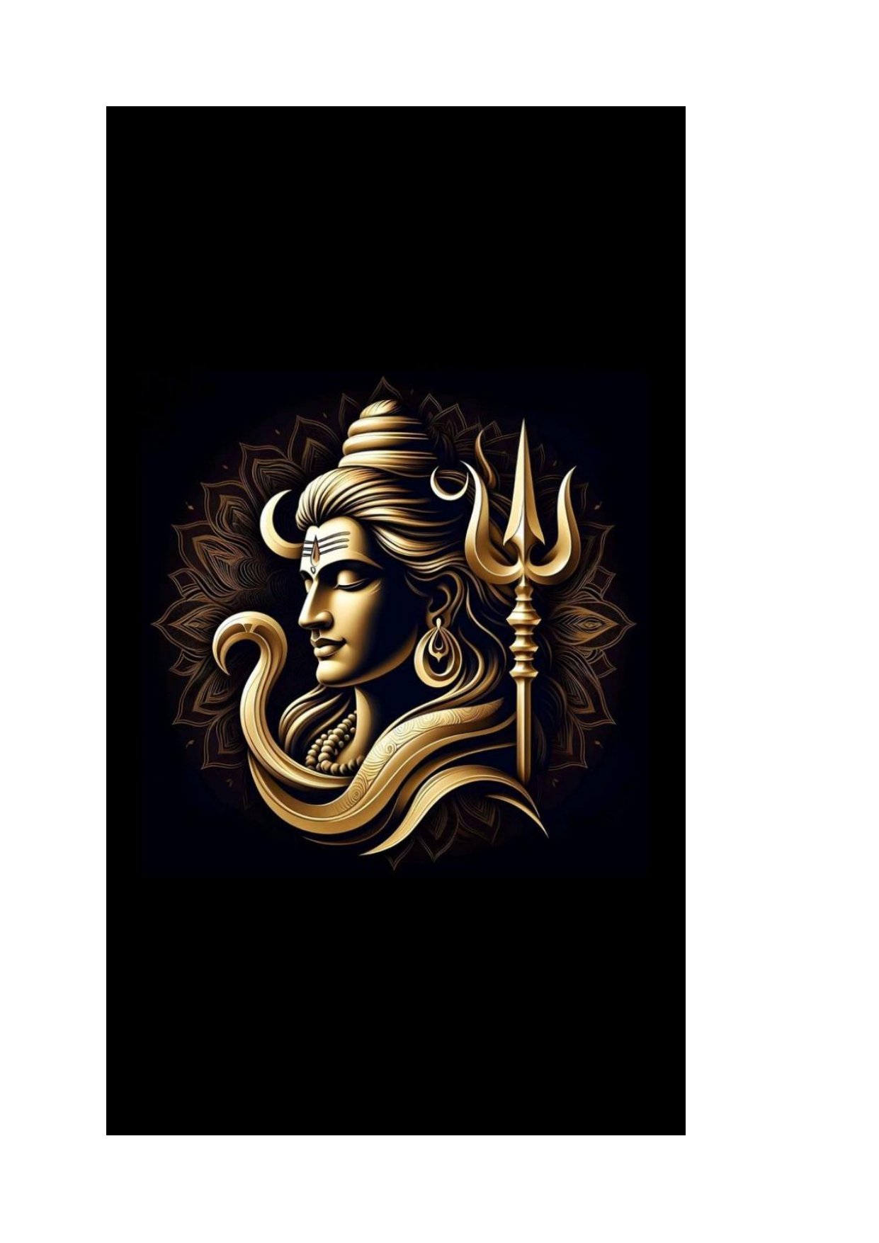 God - 5 Lord Shiva Divine Gold Relief Carving 3D Model