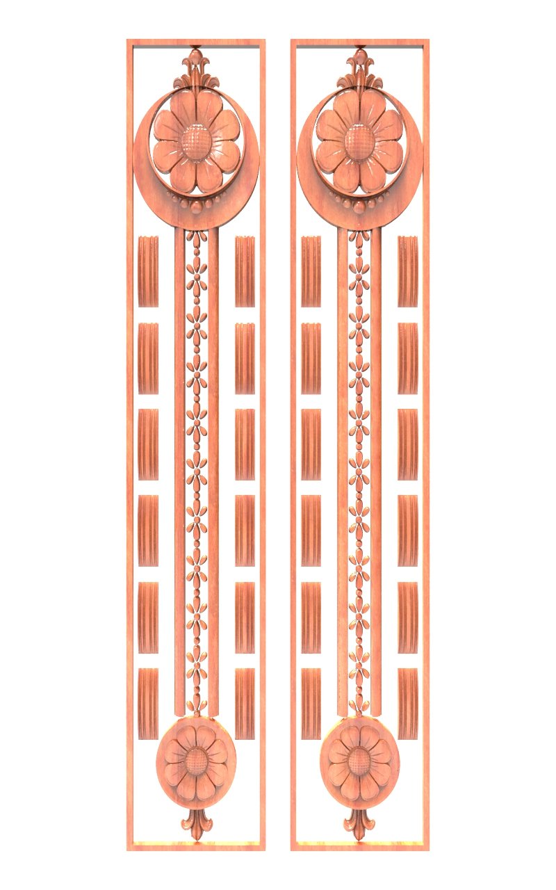 JK DD - 27 Floral Elegance Decorative Vertical Door Panel 3D Model