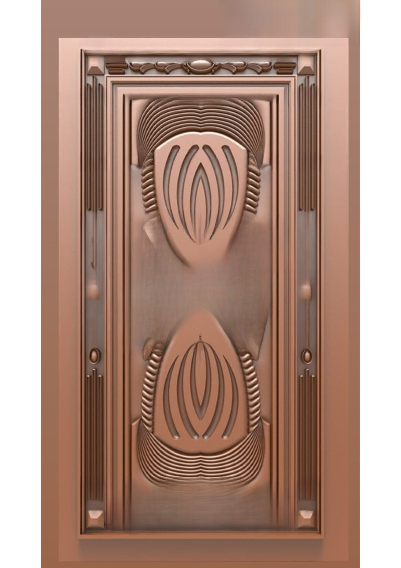 Doors B - B-30 Modern Abstract Geometric Relief Carved Door 3D Model