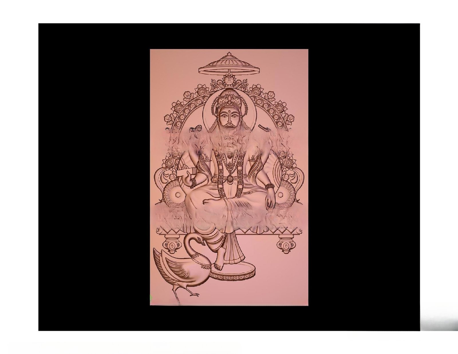 Gods GN - 36 Lord Brahma Divine Relief Carving 3D Model
