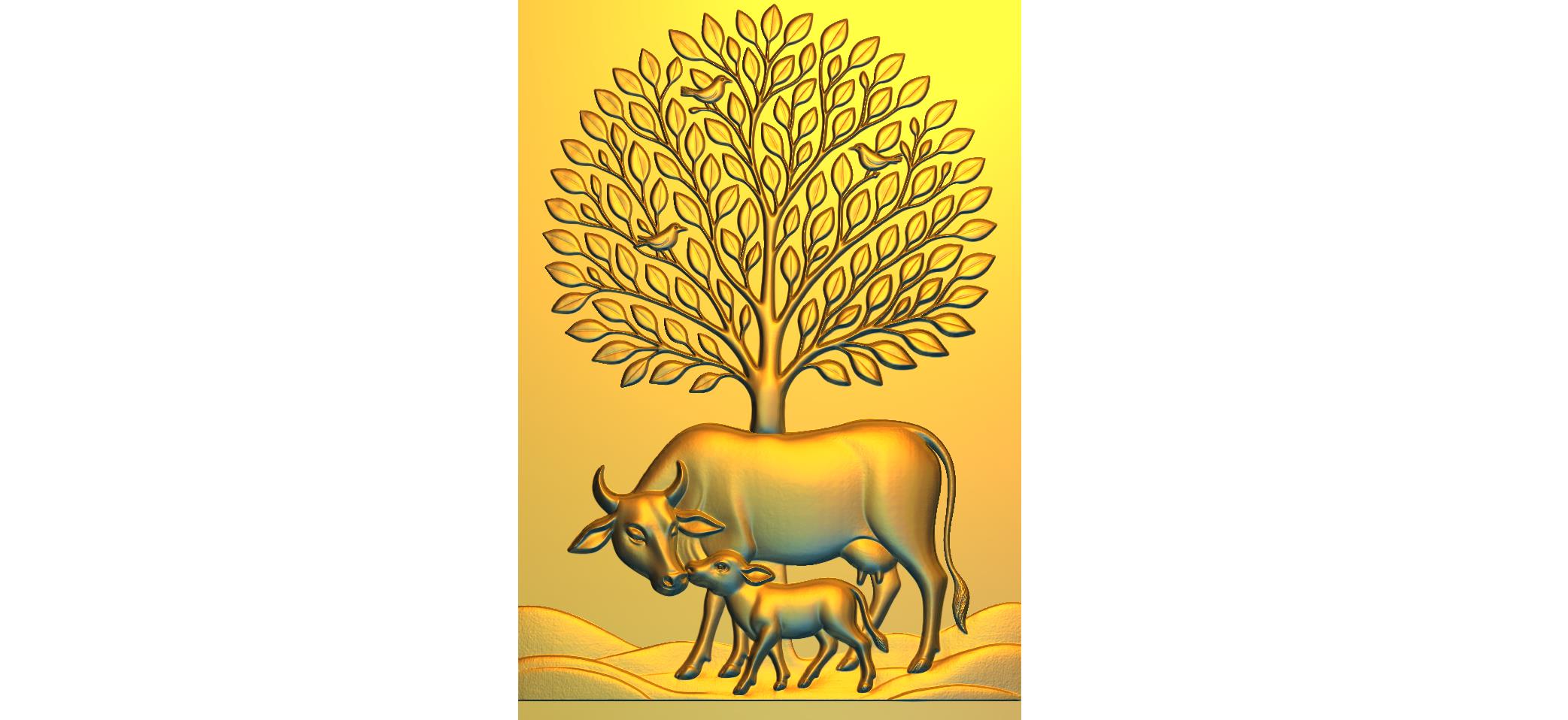 Kamdhenu CNC Designer RLF File | 3D Wood Carving Design