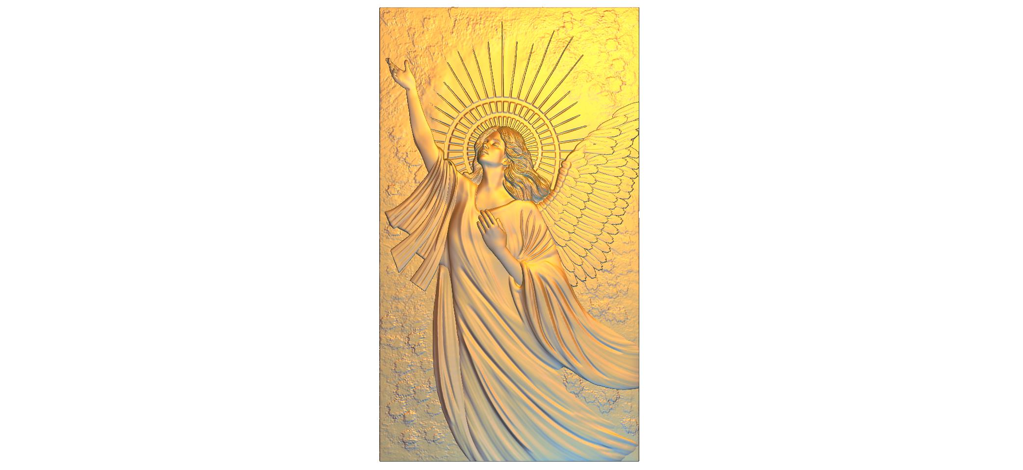 Luxury Angel Sandstone Wall Mural Panel CNC Designer RLF File | 3D Relief D