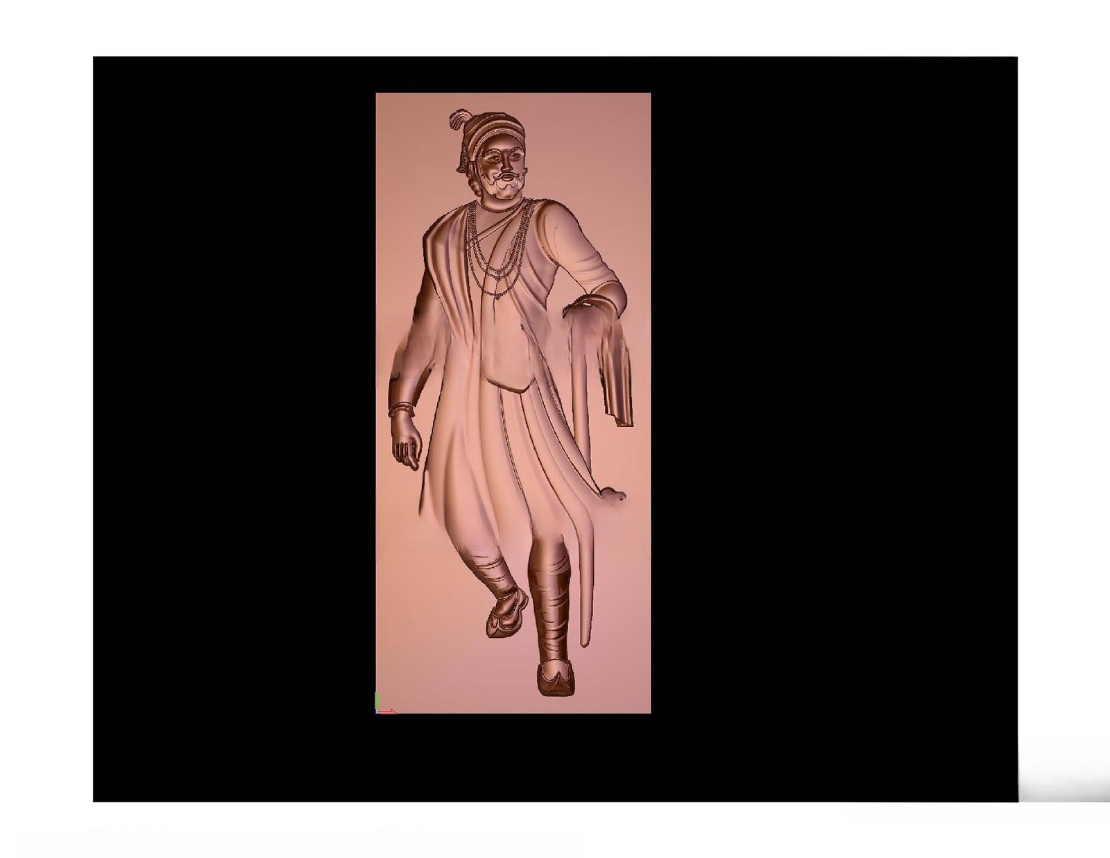 Gods GN - 26 Chhatrapati Shivaji Maharaj Regal Warrior 3D Relief Carving