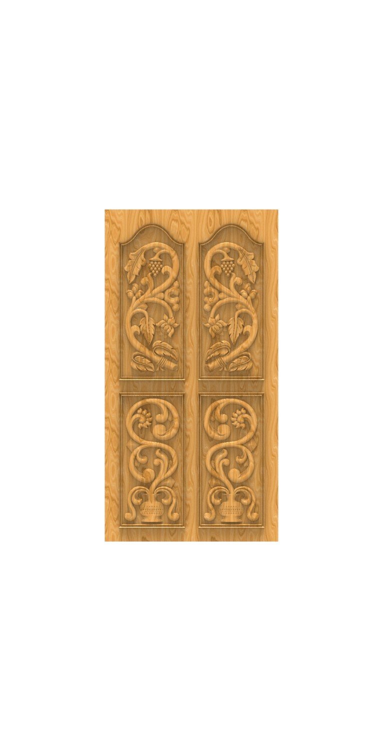DOUBLE DOOR - 35 Classic Floral Vine Relief Carving Design