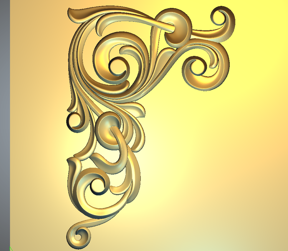 Corner Design - 15-CORNER Elegant Baroque Floral Ornament 3D Relief Carving
