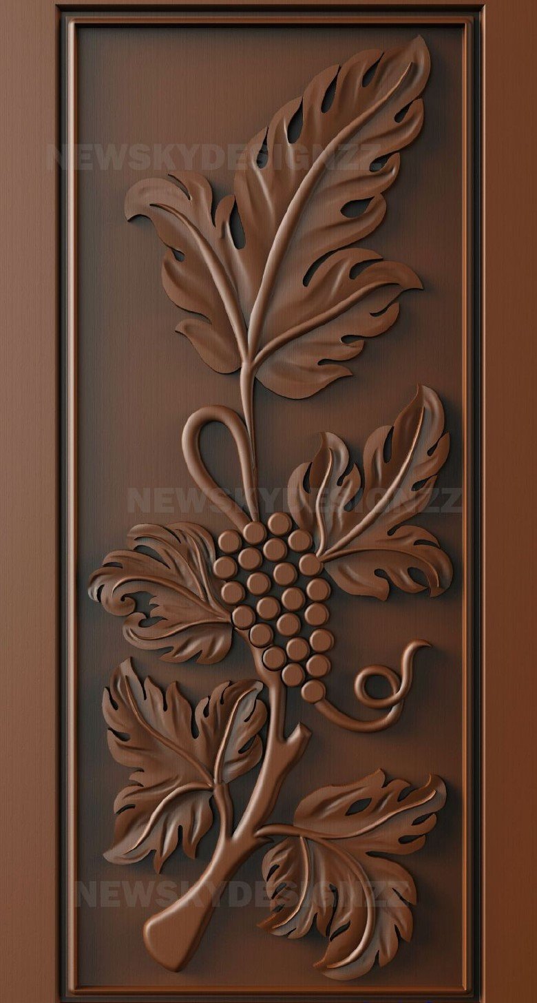Luxury Floral CNC Door Design RLF File for CNC Router