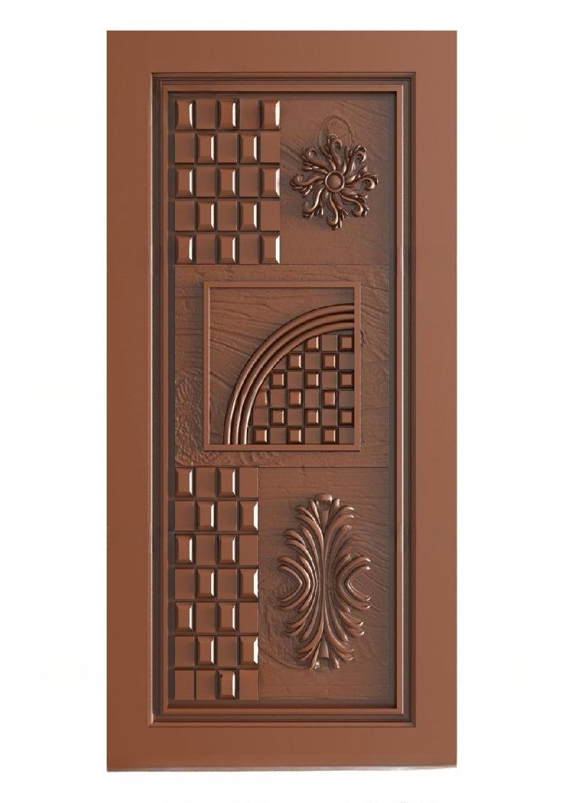 TRENDY DOORS - 99 Contemporary Geometric and Floral Motif Carved Door 3D Model