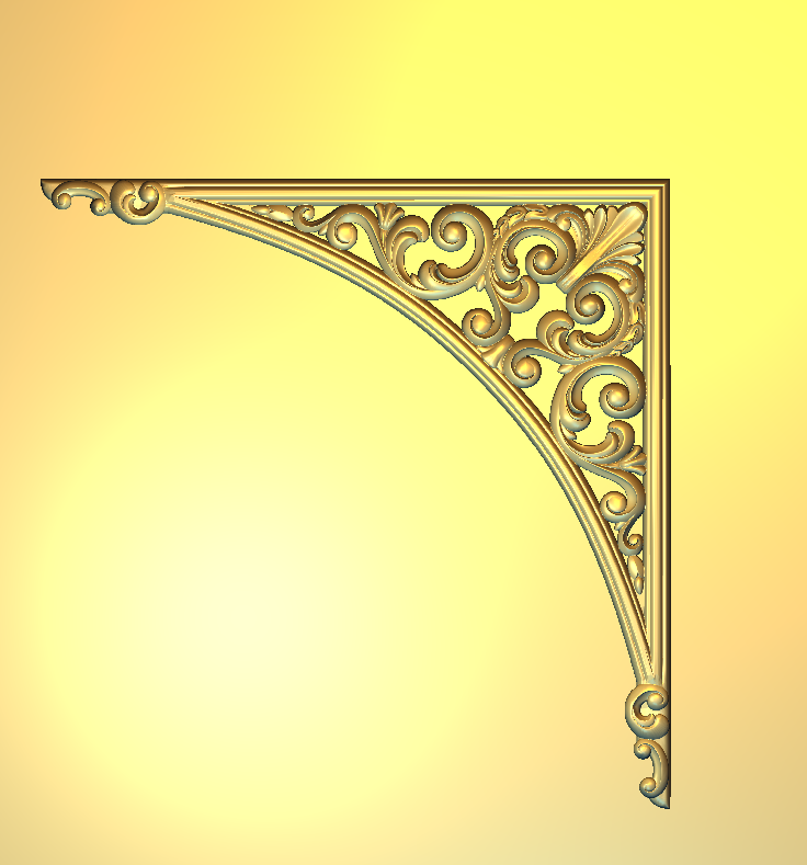 Corner Design - 34-CORNER Elegant Floral Scrollwork Decorative Carving 3D Model