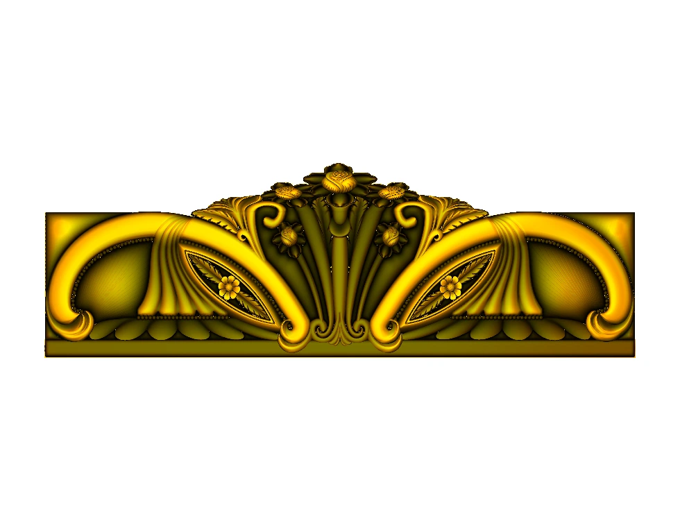 CD - 3 Elegant Floral Architrave Decorative Panel 3D Model