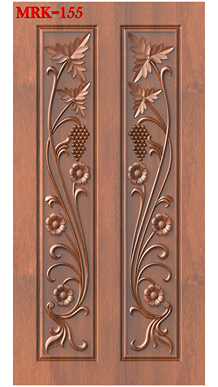 NP Door - 155 Floral Grapevine Intricate Carved Wood Design 3D Model