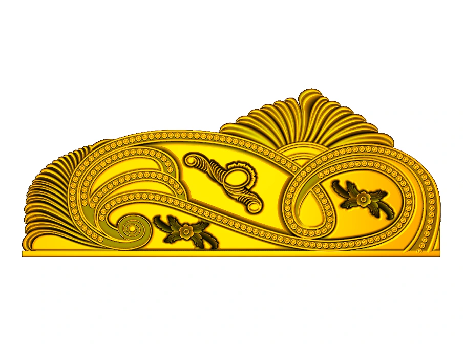CD - 39 Elegant Floral Swirl Decorative Border 3D Relief Model