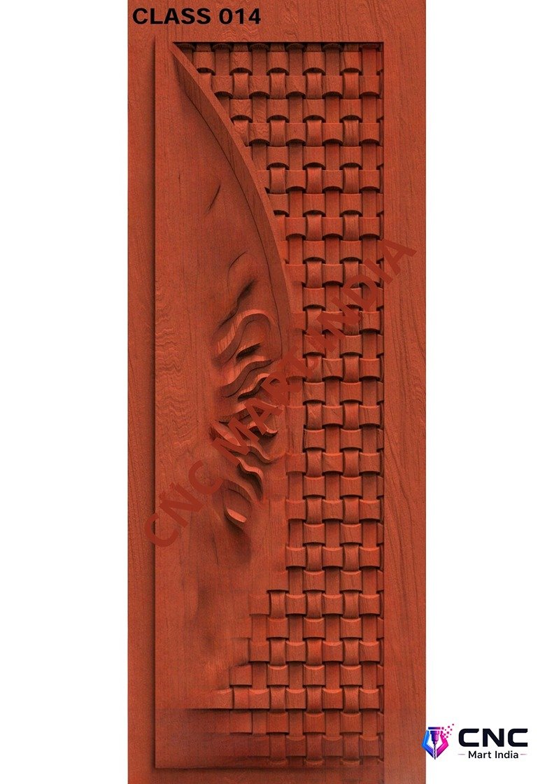 dorr854 - MODEL-14 Modern Woven Texture Abstract Carved Wood Door 3D Model