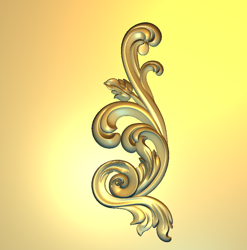 Corner Design - 16-CORNER Elegant Floral Swirl Decorative Relief 3D Model