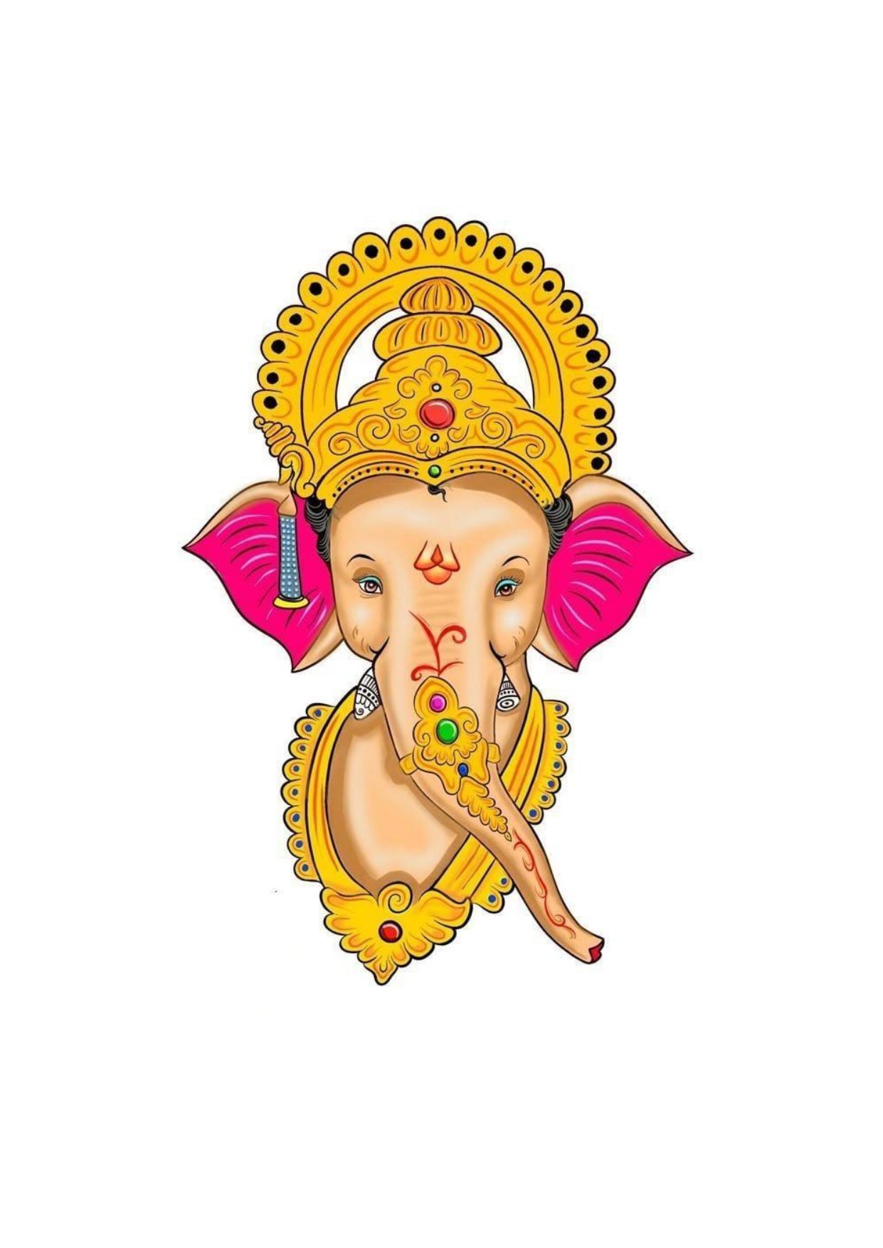 God - 16 Lord Ganesha Divine 3D Relief Carving Design