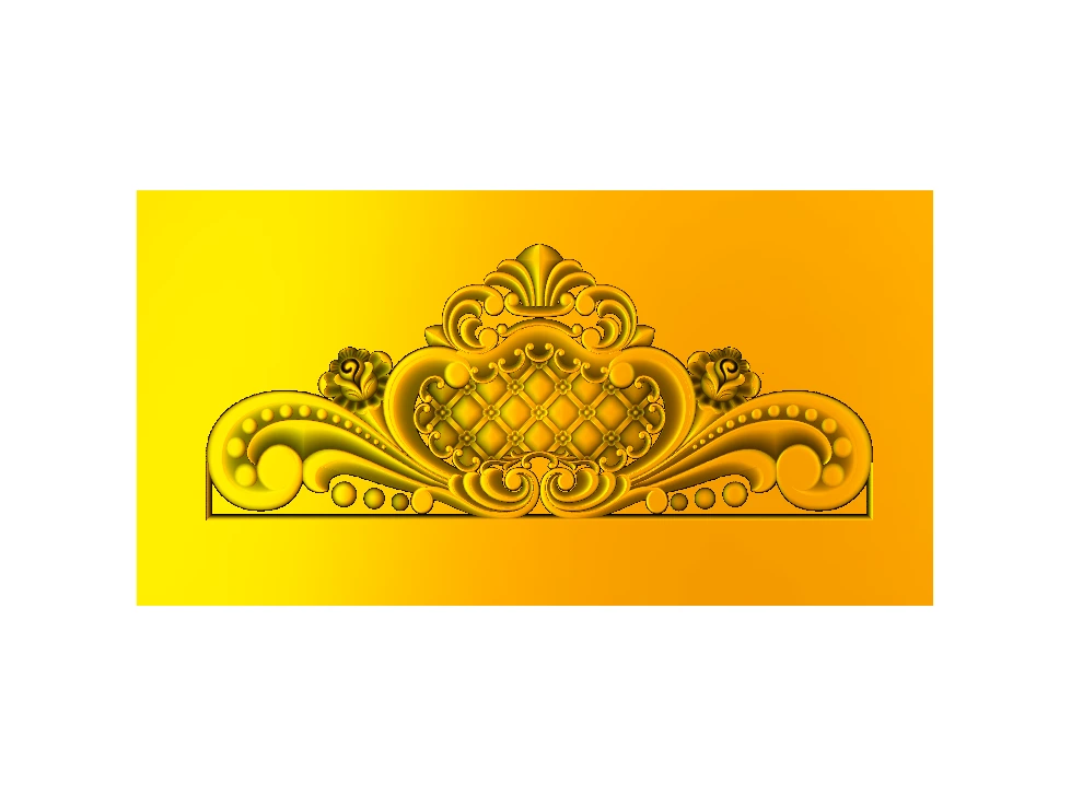 CD - 62 Ornate Floral Architrave Decorative Panel 3D Relief Model