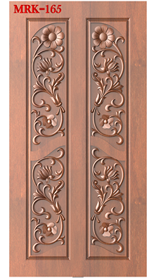 NP Door - 165 Floral Elegance Ornamental Double Door 3D Relief Model