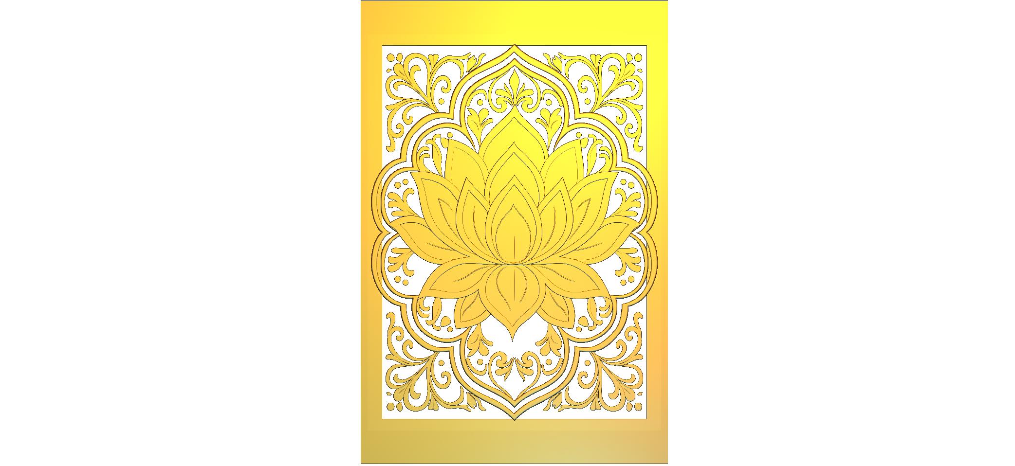 Organic Nature CNC Designer RLF File | Elegant 3D Wood Carving Design