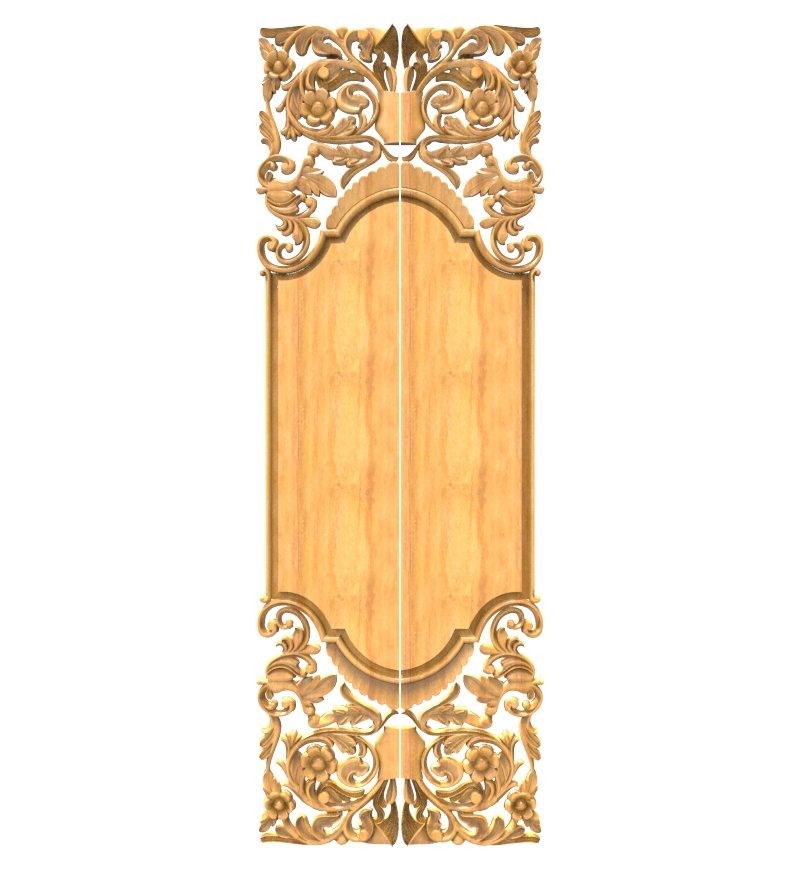 JK DOOR BEST COLLECTION - 23 Elegant Floral Scrollwork Decorative Door Panel 3D Model