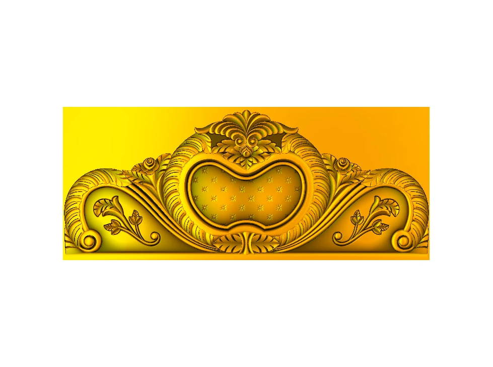 CD - 23 Royal Baroque Style Ornate Furniture Bed Headboard 3D Model