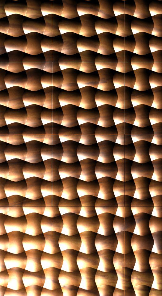 3D Wall Pannel - 3 Modern Geometric Wave Pattern Relief Design