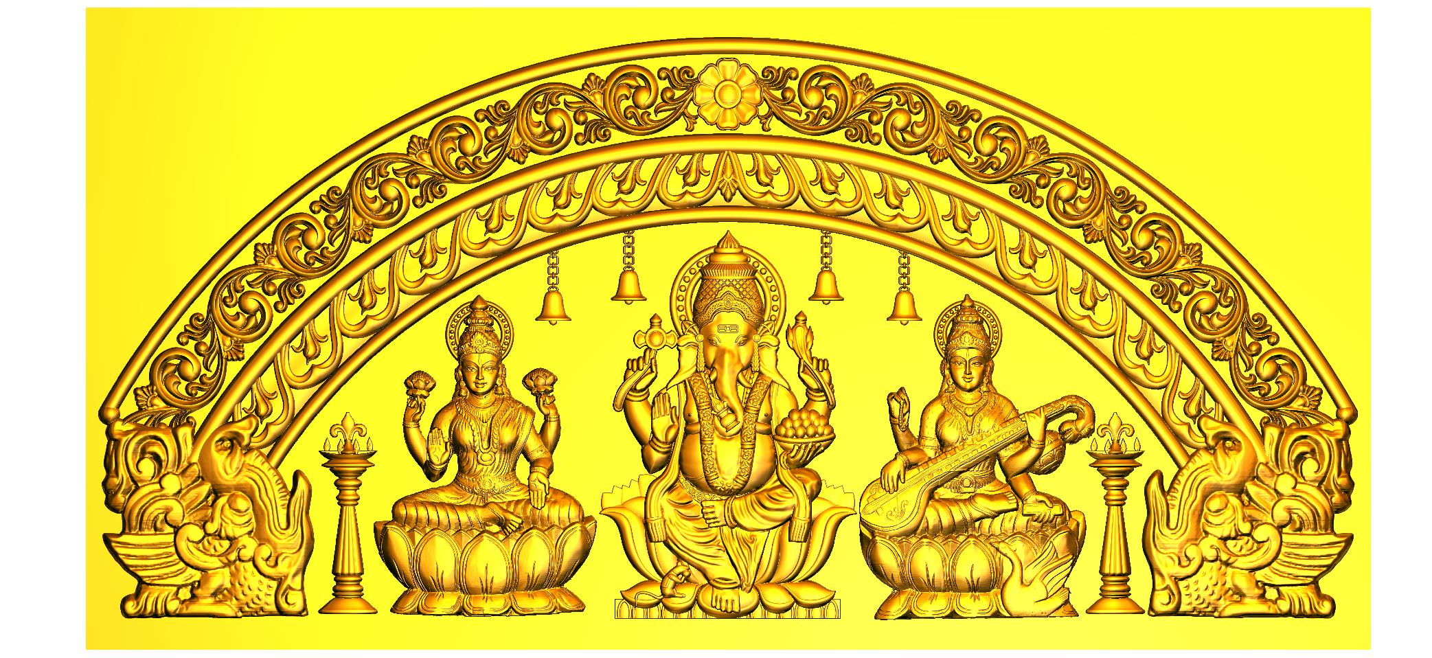 Shree Ganesh Ji Premium CNC Designer RLF File | 3D Relief Wood Carving