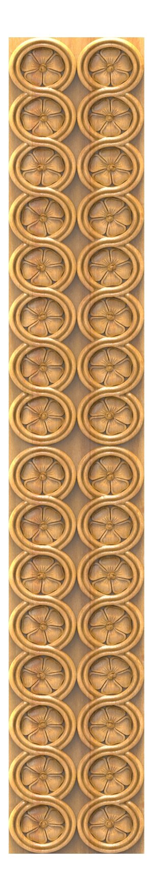 JK FINE BORDER - JKB-05 Floral Medallion Interlocking Scroll Relief Border Design