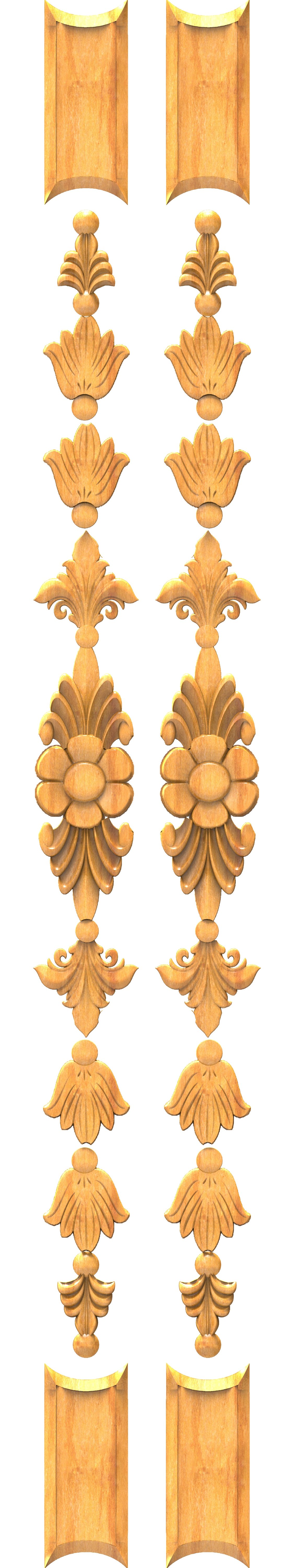 JK DEE BORDER - JKB-22 Classic Floral Pillar and Decorative Border 3D Model