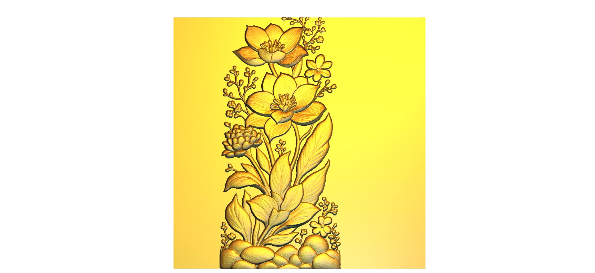 Botanical Nature CNC Designer RLF File | Premium 3D Relief Carving