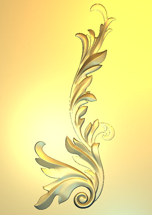 Corner Design - 52-CORNER Elegant Acanthus Leaf Scroll Relief Carving