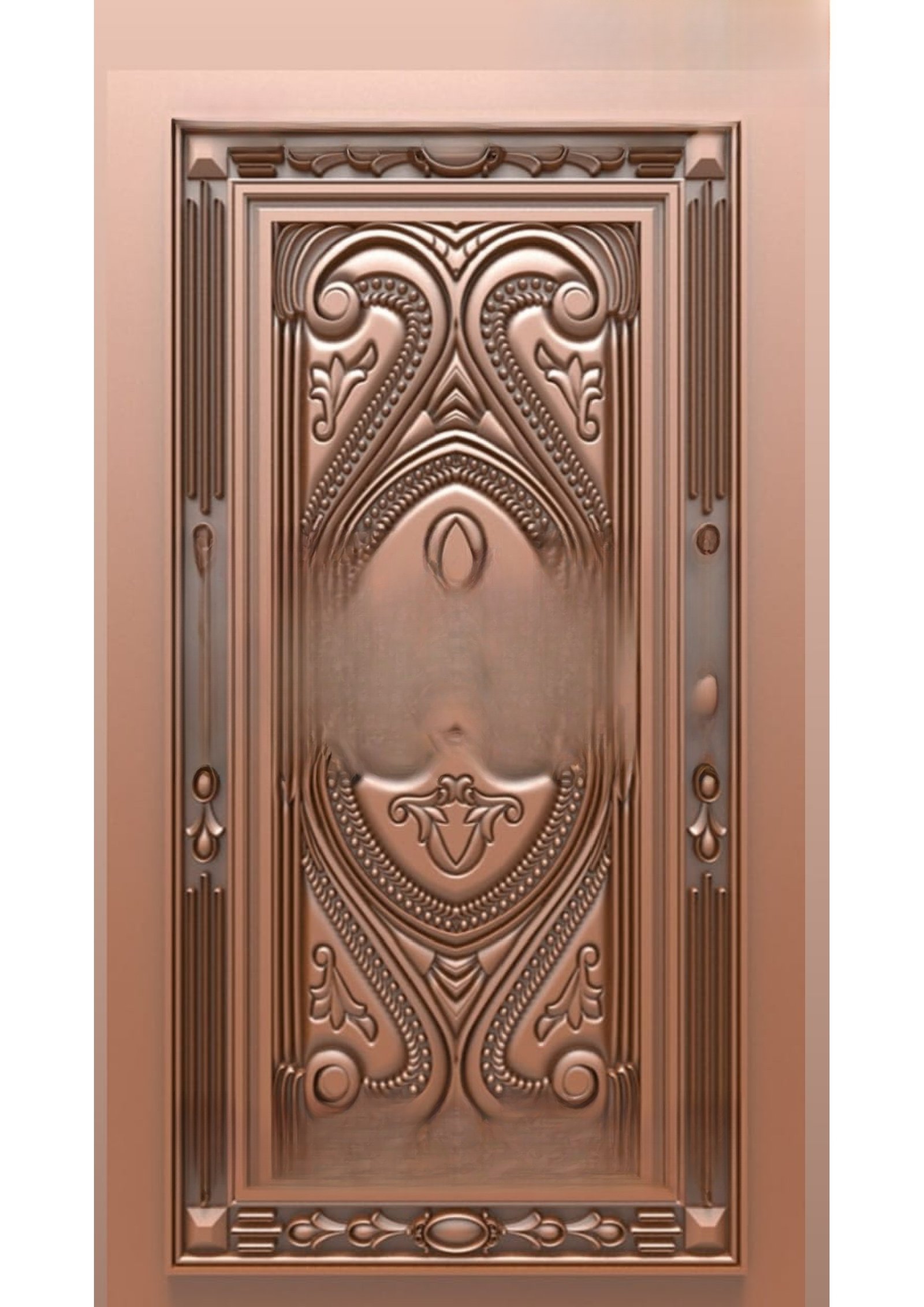 Doors B - B-41 Classical Baroque Relief Carved Wooden Door 3D Model